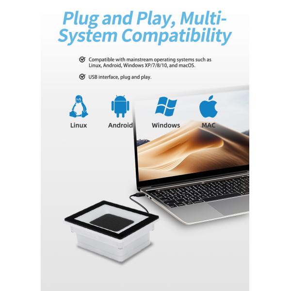 White Barcode Access Control Reader Customized QR Code Access Control Reader For Integrated Embedding