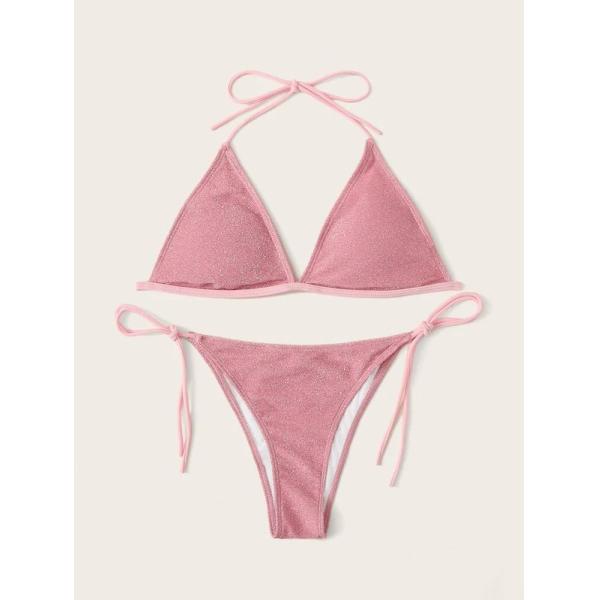 Tiered Layer Tie a Knot Front Top With Low waist Bikini swimsuit high cut