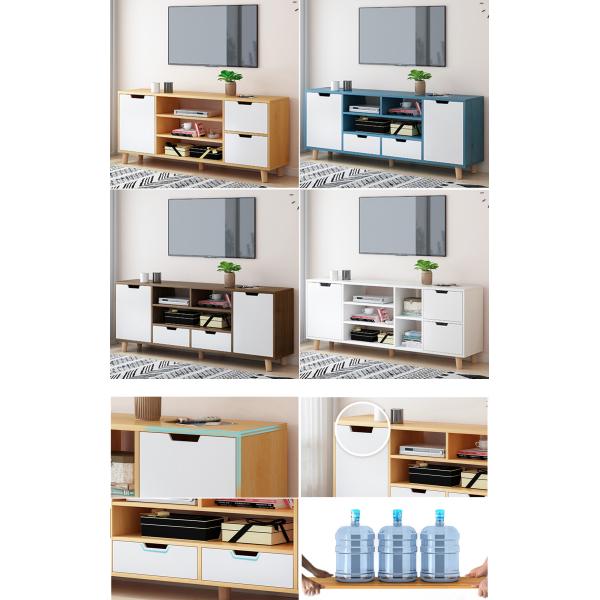 Waterproof Moisture Proof Laminate Particle Board TV Stand White High Gloss