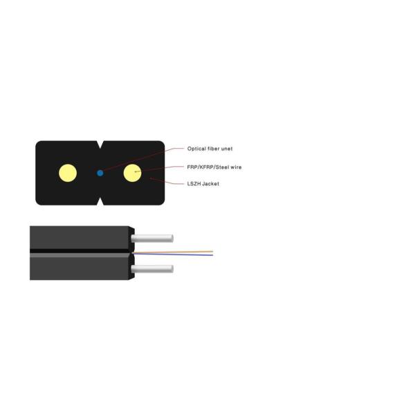 Fiber Optic FTTH Drop Cable SMF G657A2 GJXH Indoor Singlemode 1 Thread 2 Threads 4 Thread