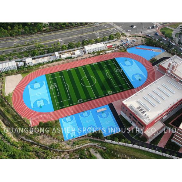 Integrated Sandwich Running Track , Smooth Rubber Flooring Tiles 10mm Thickness