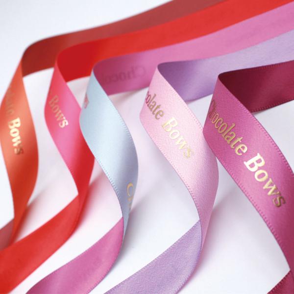 3 inch custom logo printed satin grosgrain ribbon