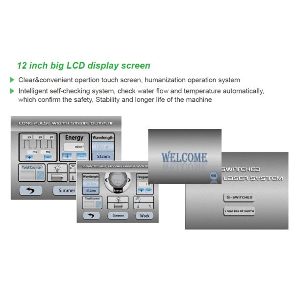 imported from Korea 1064 / 532nm Nd Yag laser tatoo removal machine / 1200W pigmentation removal 6ns Pulse Width