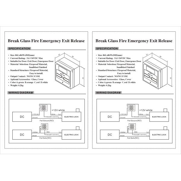 Manual Break Glass Call Point Access Control System For Exit Door / Emergency Door