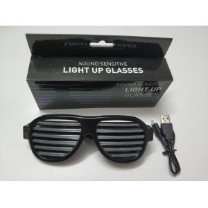 New Style Voice-Activated LED glasses Sound activated shutter led flashing