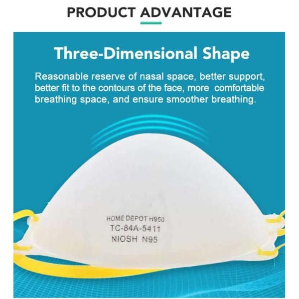 White 4 Layers KN95 Face Mask Antibacterial CE Certification