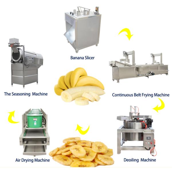 800KG Output Capacity Banana Chips Production Line 110v 220v 380v