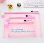 Mesh Waterproof Zipper File Document Bag, canvas A4 file document mesh zipper