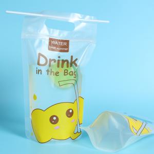 Custom Printed Stand Up Pouches Transprant Beverage Packaging Bags For Juice / Milk