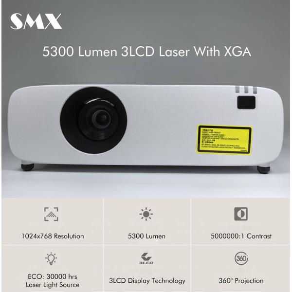 5300 Lumen 3LCD Laser Projector for Business Golf Simulation Classroom