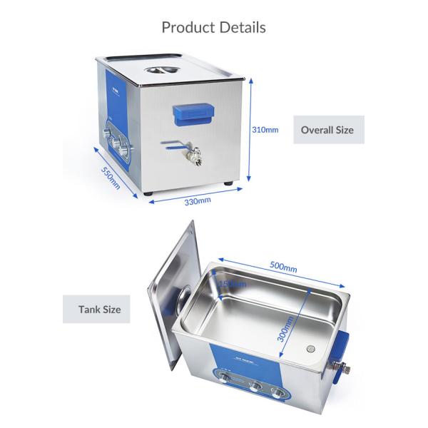 20l Large Volume Ultrasonic Cleaner Digital Power Adjustable For Carburetor Parts