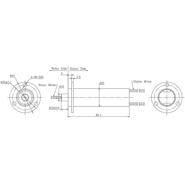 1750MHz Radio Frequency Rotary Joint Miniature Capsule Integrate RF Signal