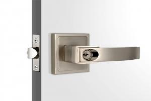 China Satin Nickel Tubular Door Locks High Security 3 Brass Keys 60 mm Backset on sale