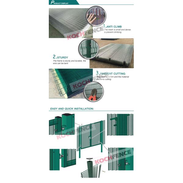 Easily Assembled 358 Security Fence Heavy Duty Type Strong Rust Resistance