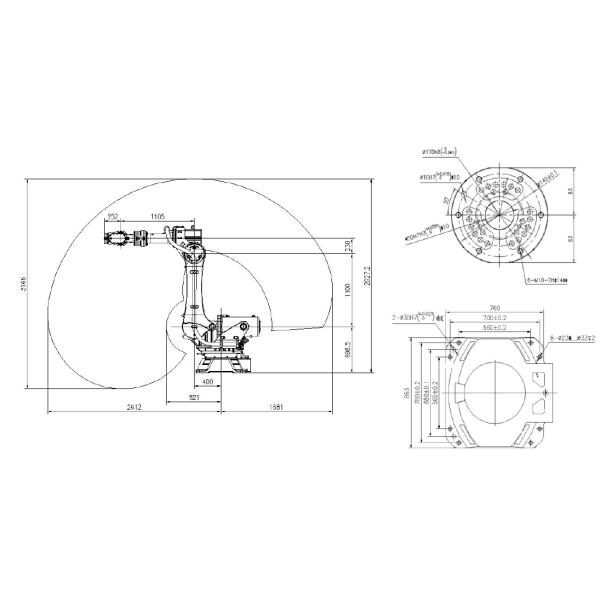 Automatic Carton 6 Axis Industrial Robot High Stability 2612mm Maximum Stroke
