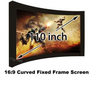 China High Brightness 110 Arc Fixed Frame Wall Mounting Cinema Projection Screen 16:9 Format on sale