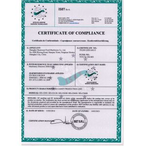 Shanghai Huanxuan Food Machinery Co., Ltd. Certifications