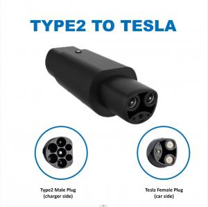 China IEC 62196 EVSE Adapter 16A 32A EV Charger Connector Type 2 To TESLA EV Adapter wholesale