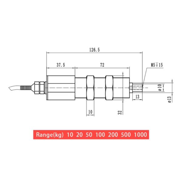 Load Cell 200N Steel Wire Rope Force Weight With Tension Sensor Transducer For Silk Thread Machine