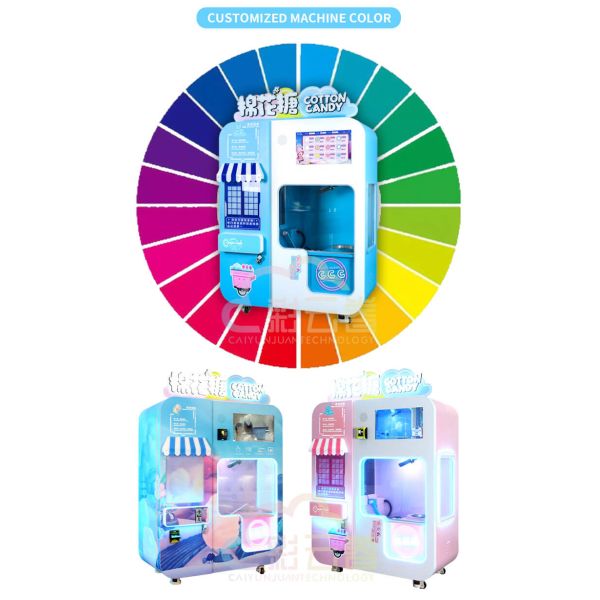 Automatic Dispensing Cotton Candy Floss Machine Vending 3000W