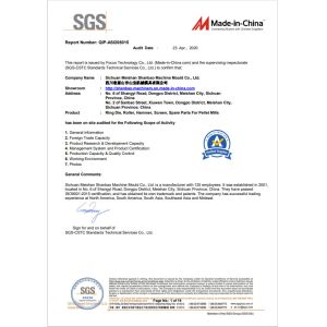 Sichuan Meishan Shanbao Machine Mould Co., Ltd. Certifications