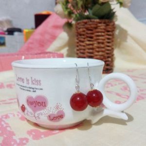 Buy cheap Sterling Silver S925 Red Agate earrings eardrop from wholesalers
