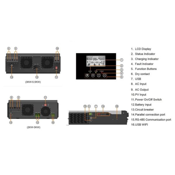 High Frequency All In One Hybird Solar Inverter MPPT
