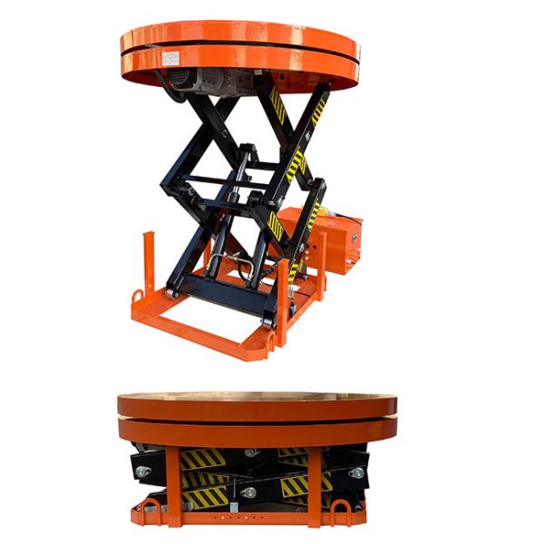 1000kg Custom Lift Tables Hydraulic Scissors Lift Tables With Rotating Tops 1200mm