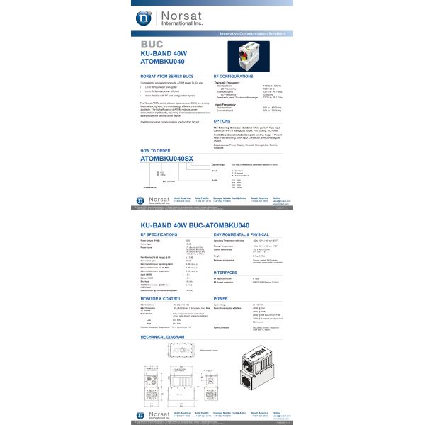 ATOMB 40w Ku Band Block Upconverter For Satellite Communication