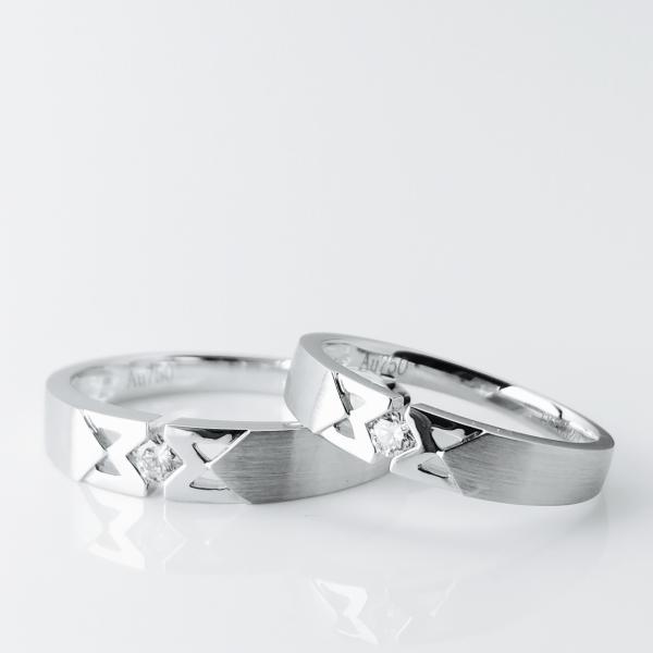 Quality Geometric Patterns ODM Personalized Matching Promise Rings for sale
