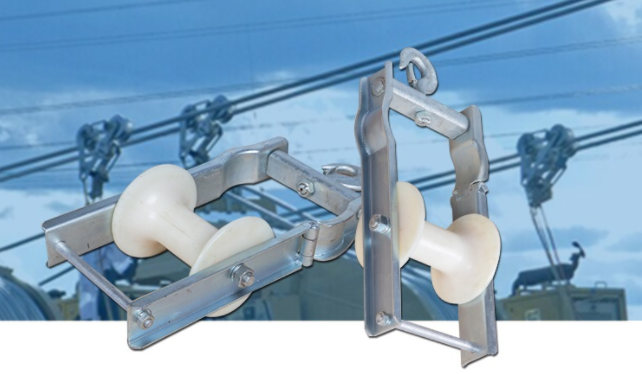 130mm Nylon Sheave Hook Aerial Cable Stringing Block Stringing Roller