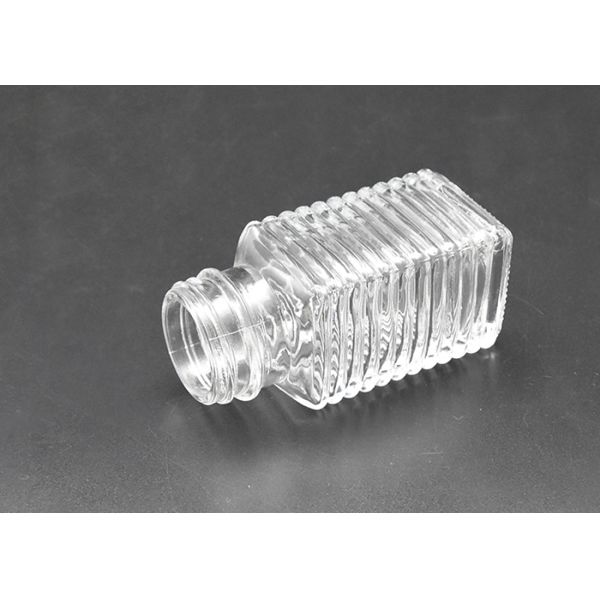 Square Embossed Stripe Mini Glass Spice Jars Containers Shaker Lid For Seasoning