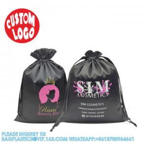 China Custom Drawstring Gift Luxury Dust Pouch Bag For Handbags Silk Storage Bag Drawstring Purse Satin Bags With Logo on sale
