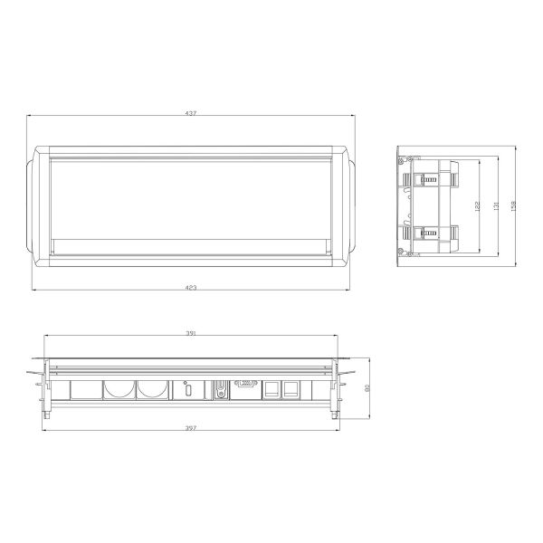 Robust Table Top Electrical Outlets , Durable Desktop Outlet Box Lightning Strike Protection
