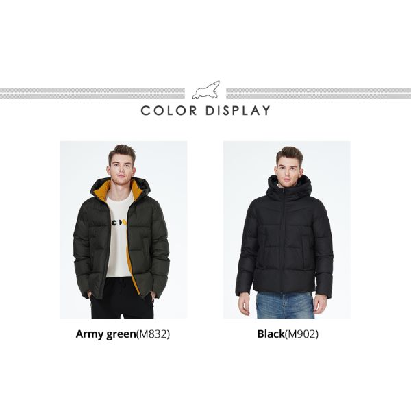 Simple Atmospheric Short Padded Jacket Color Contrast Waterproof Puffer Coat