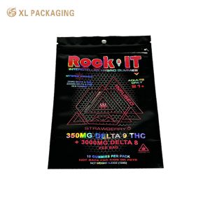 XL Packaging Custom Paper Sticker Label Wholesale Resealable Holographic Bag for