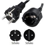 250V 16 Amp Electrical Extension Cord Plug , VDE Schuko 3 Conductor Power Cord