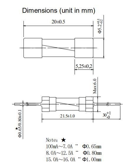 Mini Slow Blow 500mA 250V Glass Fuse 5x20mm Time Delay Time Lag Type