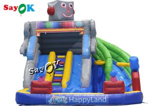 China Inflatable Bouncy Slides Custom Backyard Robot Themed Inflatable Water Slide With Pool wholesale
