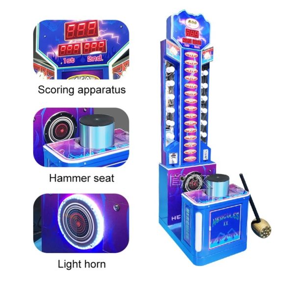 Adult Boxing Punch Game Machine Coin Operated Arcade Game King Of Hammer