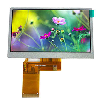4.3" TFT LCD screen with high luminance, 480*3(RGB)*272 resolution, RGB/MPU/SPI