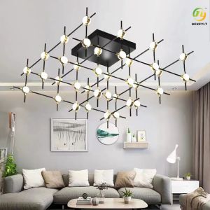 China Hotel Reception Lobby Wrought Iron Paint Shelf LED Ceiling Lamp wholesale