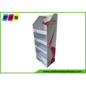 China Custom Made Instore Retail Cardboard Floor Standing Display Unit With Four Shelves wholesale