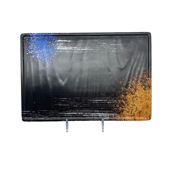 Rectangle Shape Melamine Soup Plate Dinnerware Galaxy Pattern