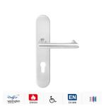 EN1634-1 fire rated ss commercial door handle with long backplate