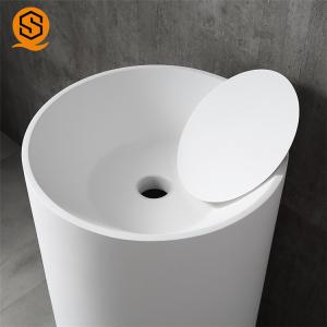 China Anti Rust Solid Surface Wash Basin Pedestal Sinks For Small Bathrooms wholesale