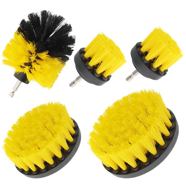 Medium Bristle Drill Brush Set Quick Change Shaft Multi Functional Brush Attachment