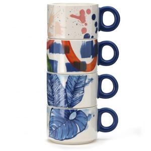 China 7oz Custom Pattern Mugs Ceramic Coffee Mug Cute Mini Cup Stacking Ceramic Mugs wholesale