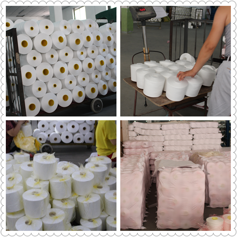 Z Twist 100% Spun Polyester Yarn Ring Spinning Ne 60/2 60s/3 OEM
