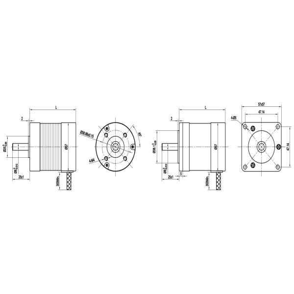 125W 57mm Round Shape Brushless Dc Motor Bldc High Torque Motor